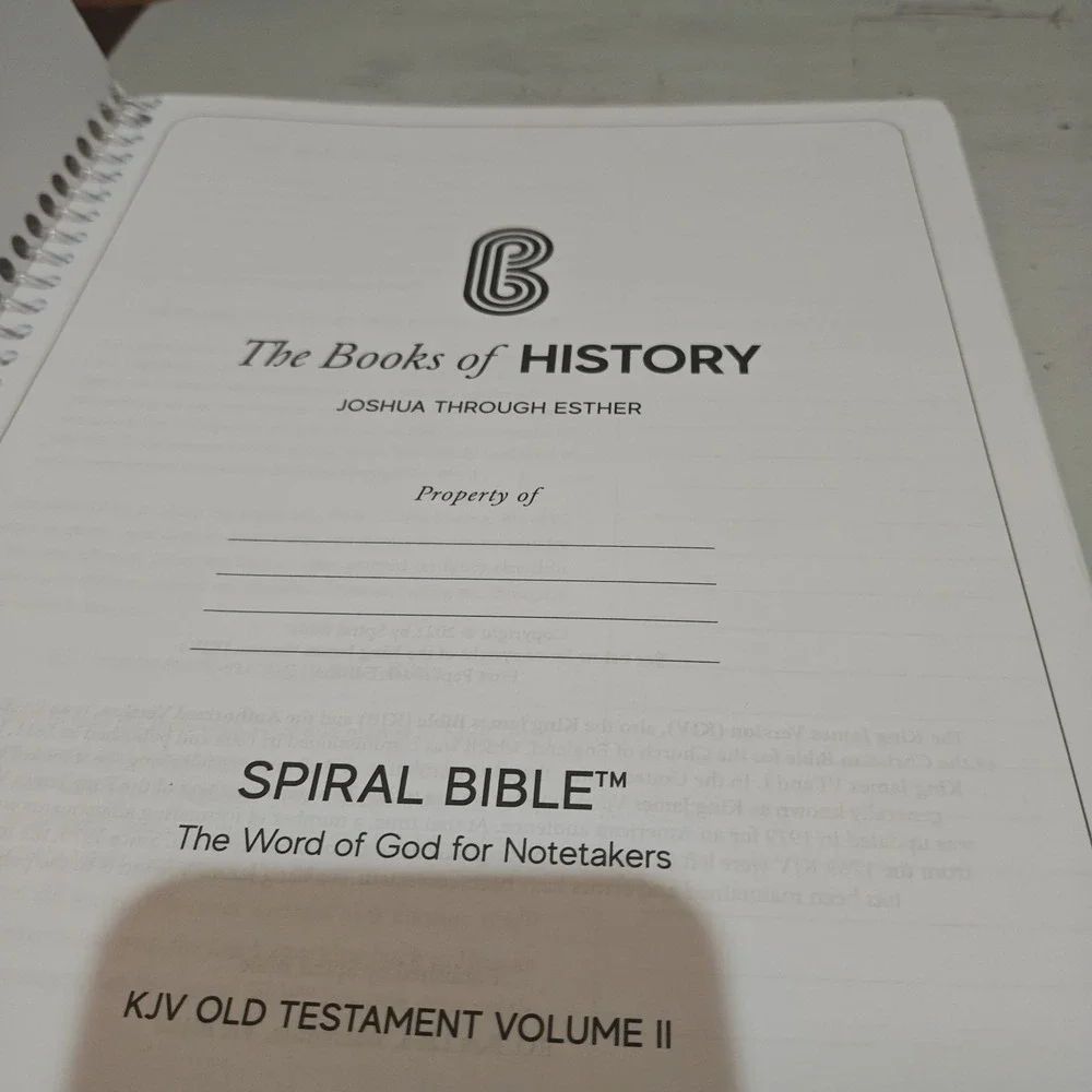 Spiral Bible New Testament Study‎ Edition Wide Margin Notebook Joshua-Esther
